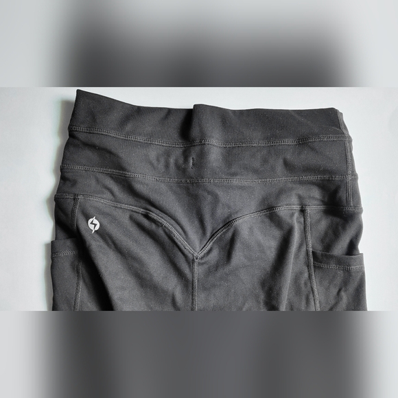 POPFLEX Black Leggings with Drawstring and Pockets 25" Length - Picture 5 of 9